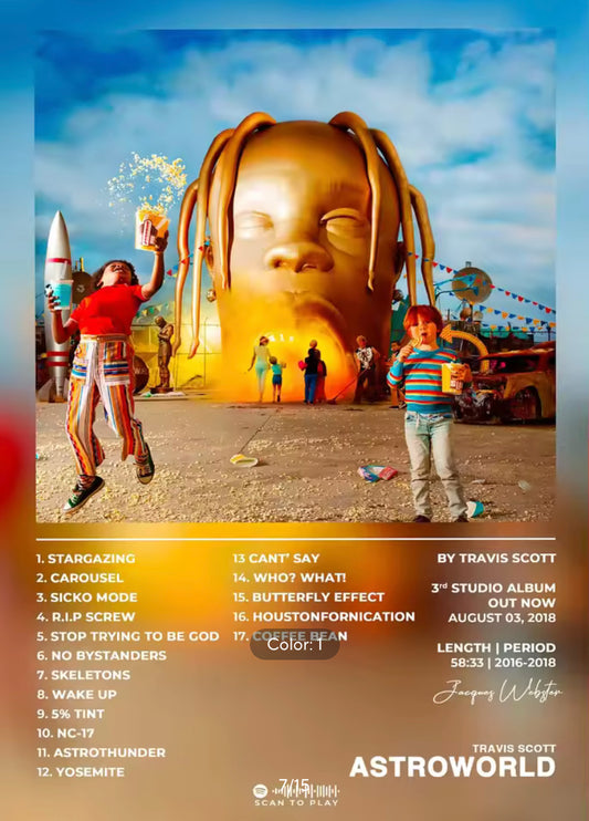 Travis Scott “Astroworld” Album Poster