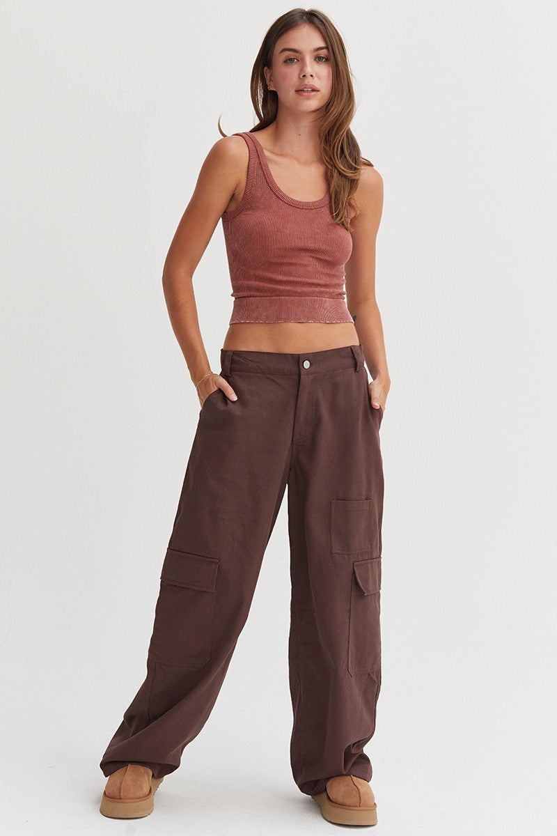 Wide-Leg Cargo Pants