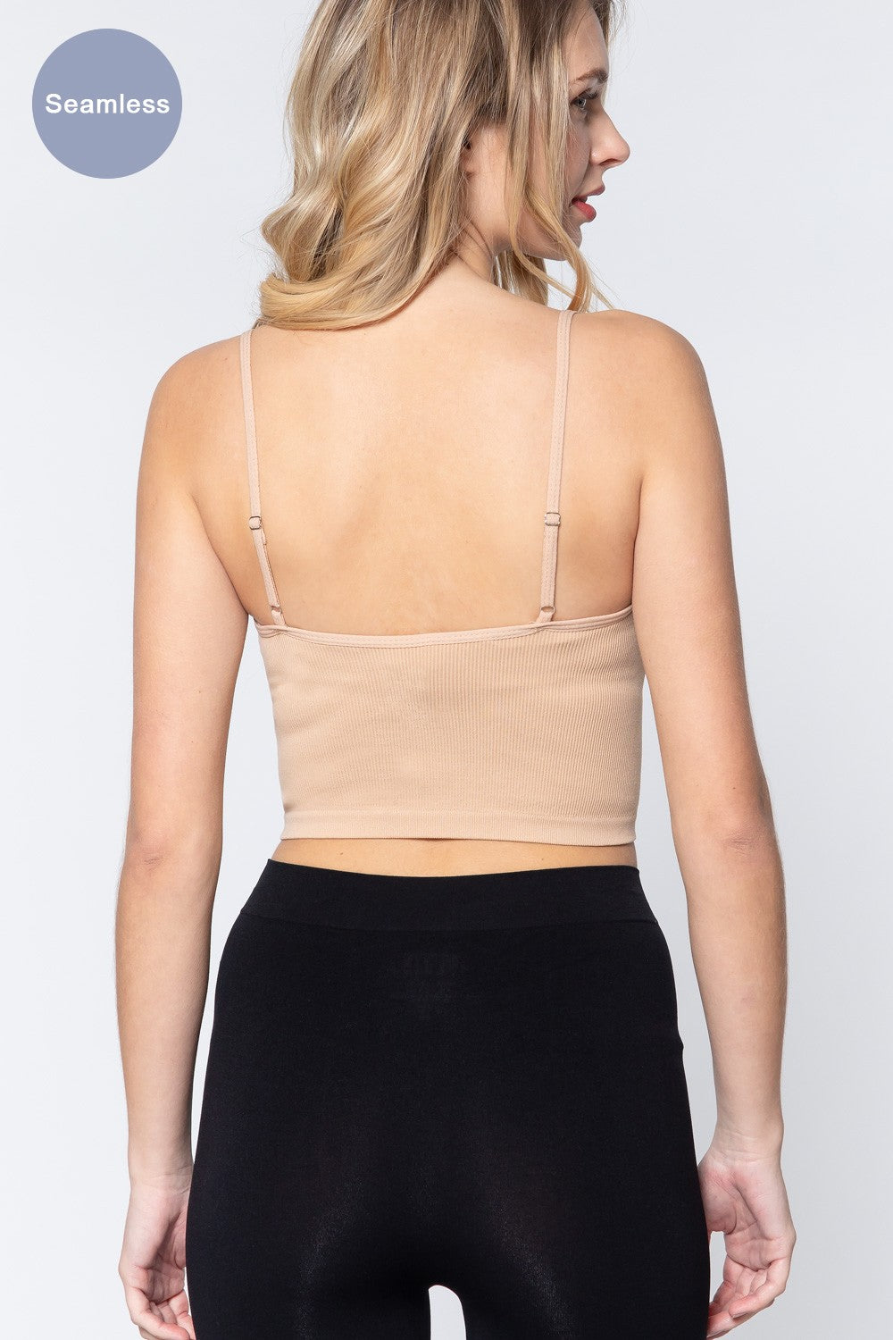 Active Basic Round Neck Crop Rib Seamless