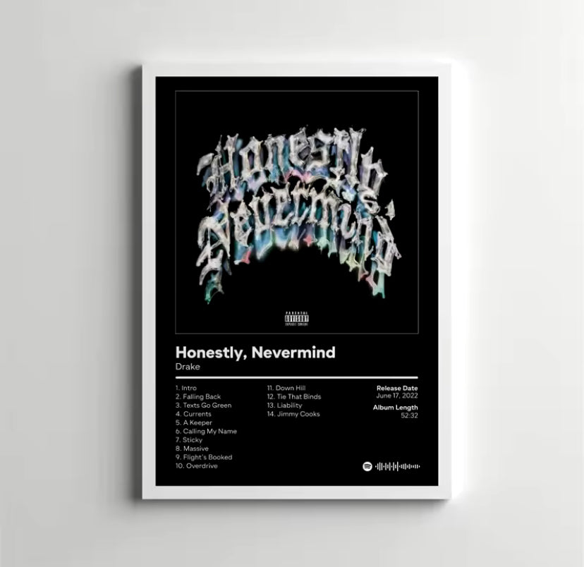 Drake “Honestly, Nevermind” Album Poster