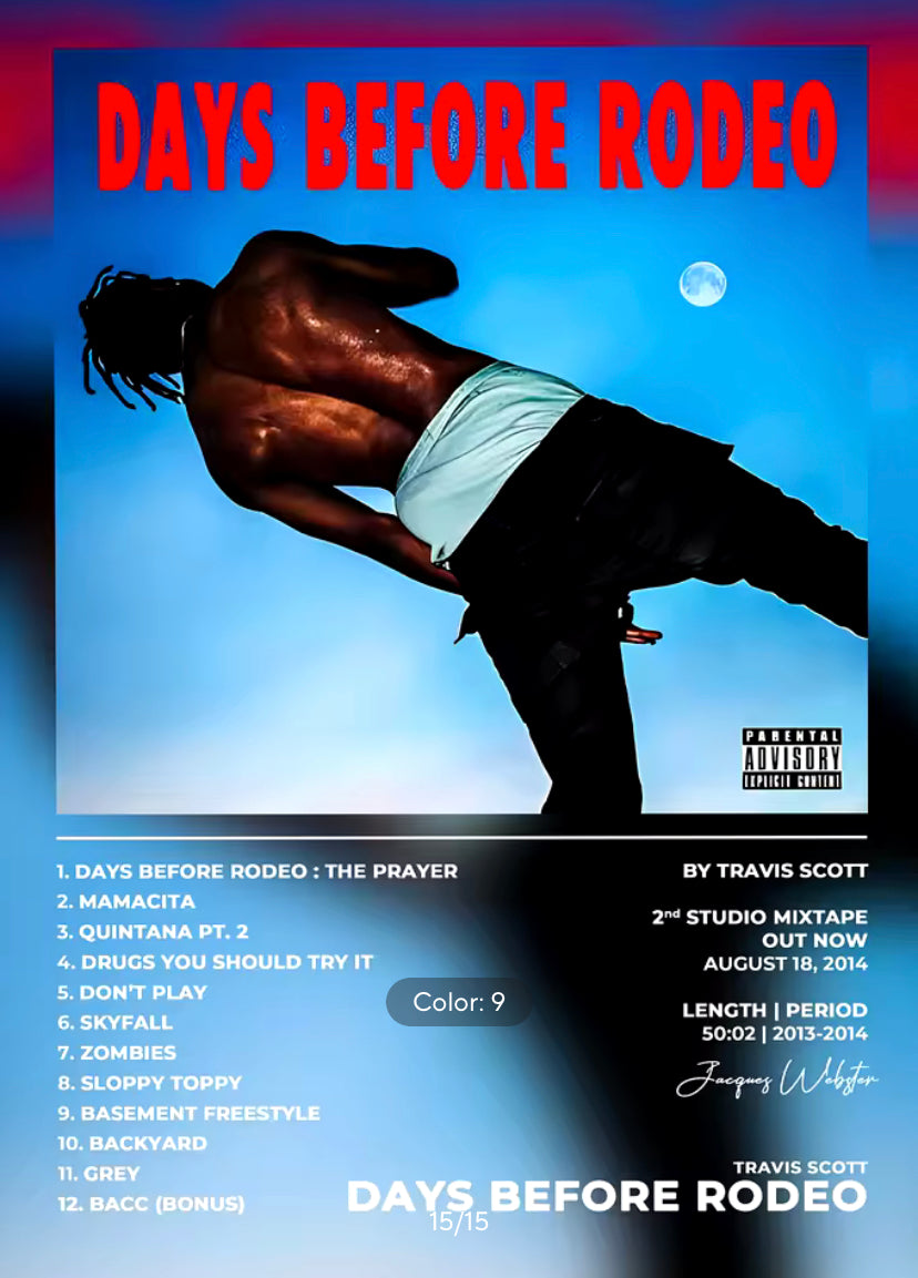 Travis Scott “Days Before Rodeo” Album Poster