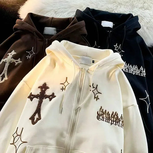 Over Sized Cross Embroidered Pullover