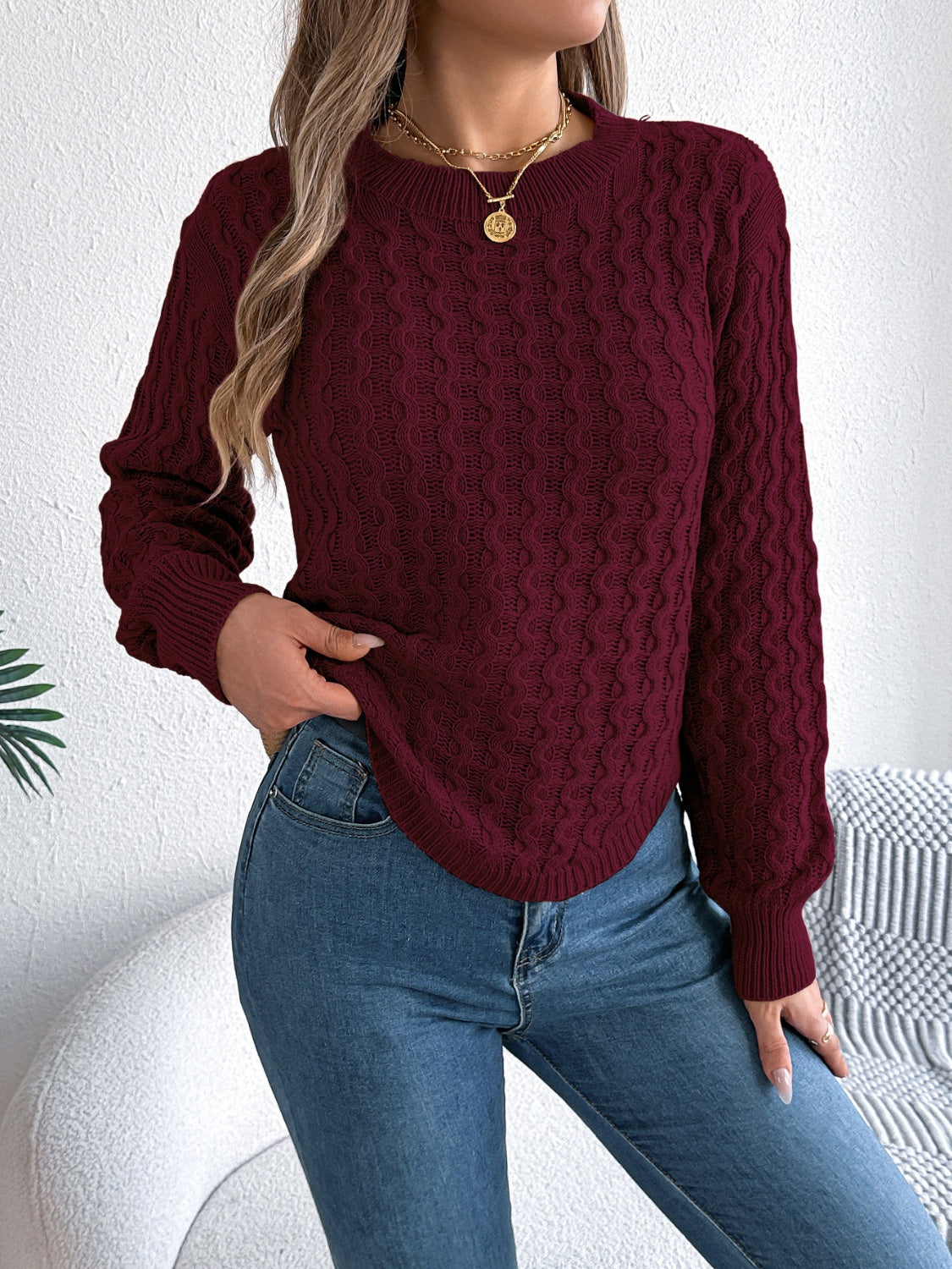 Round Neck Long Sleeve Sweater